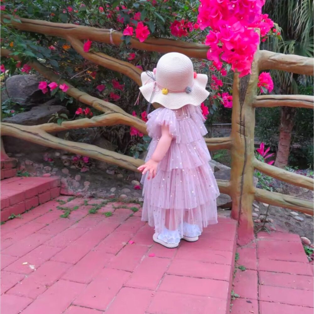 Pink tulle layered dress size 5